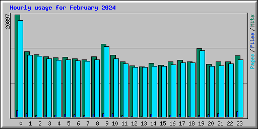 Hourly usage for February 2024