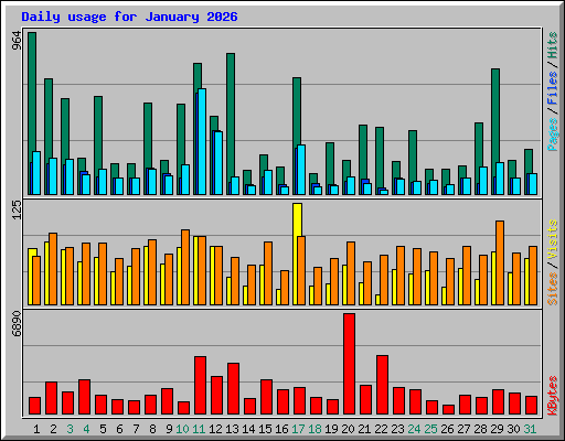 Daily usage for January 2026
