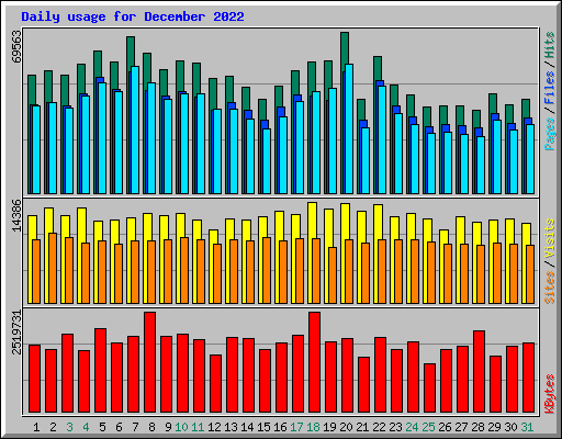 Daily usage for December 2022