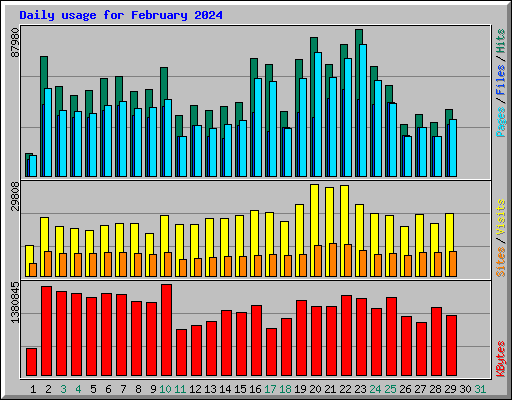 Daily usage for February 2024