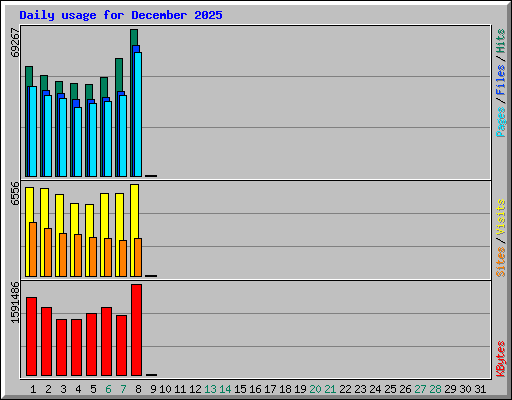 Daily usage for December 2025