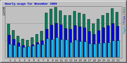 Hourly usage for November 2009