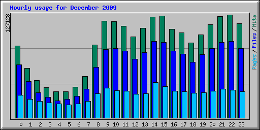 Hourly usage for December 2009