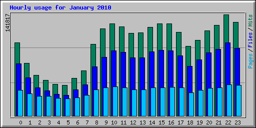Hourly usage for January 2010