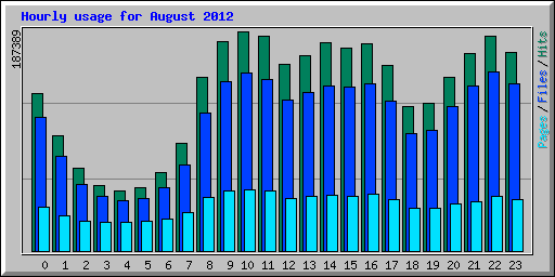 Hourly usage for August 2012