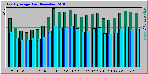 Hourly usage for November 2016