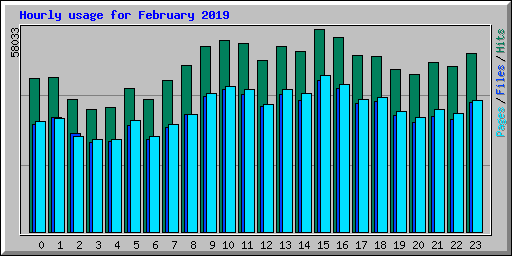 Hourly usage for February 2019