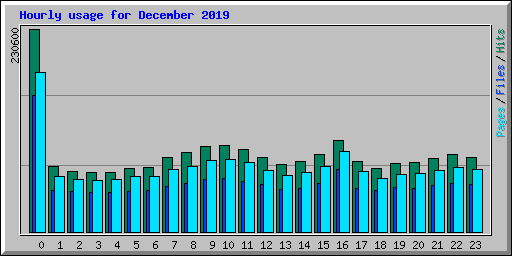 Hourly usage for December 2019