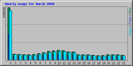 Hourly usage for March 2020