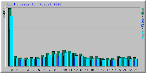 Hourly usage for August 2020