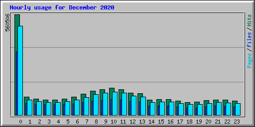 Hourly usage for December 2020