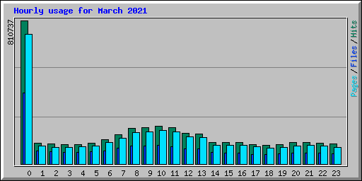 Hourly usage for March 2021