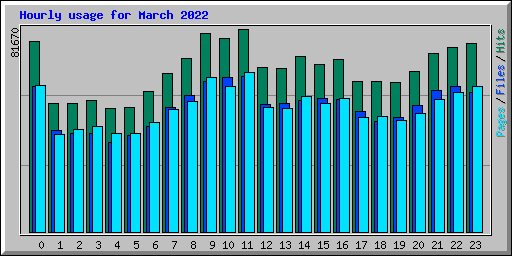 Hourly usage for March 2022