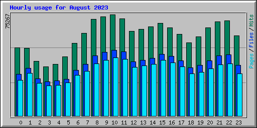 Hourly usage for August 2023