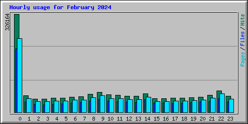 Hourly usage for February 2024