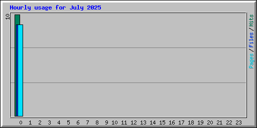 Hourly usage for July 2025