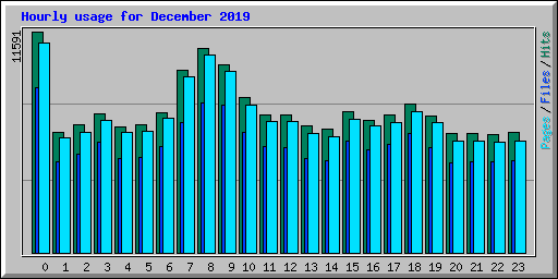 Hourly usage for December 2019